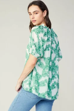Best Abstract Motif Top Women Short Sleeve Tops
