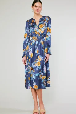 Hot Aida Floral Midi Dress Women Midi Dresses