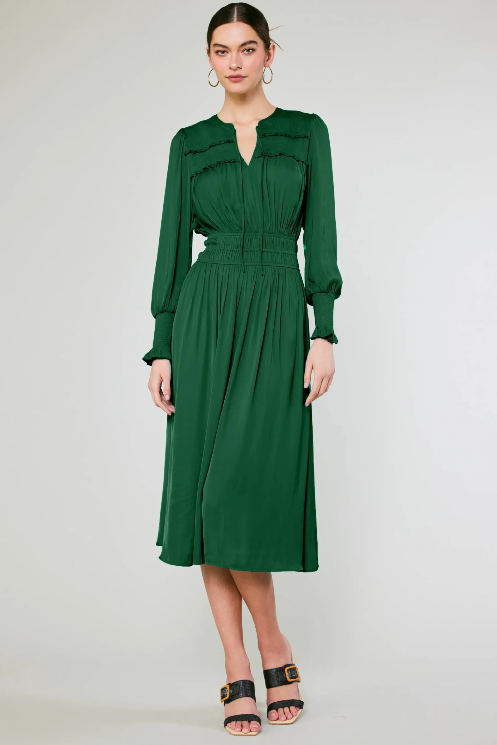 Sale Aida Smocked Midi Dress Women Midi Dresses