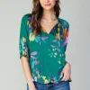 Discount Angelica Floral Blouse Women Long Sleeve Tops