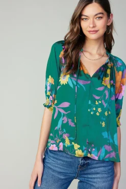 Discount Angelica Floral Blouse Women Long Sleeve Tops