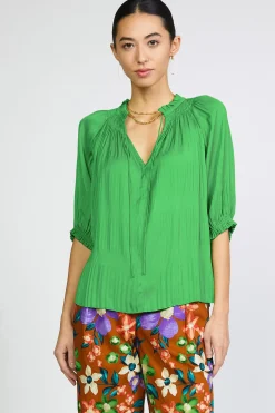 Discount Angelica Pleated Blouse Women Short Sleeve Tops | Long Sleeve Tops