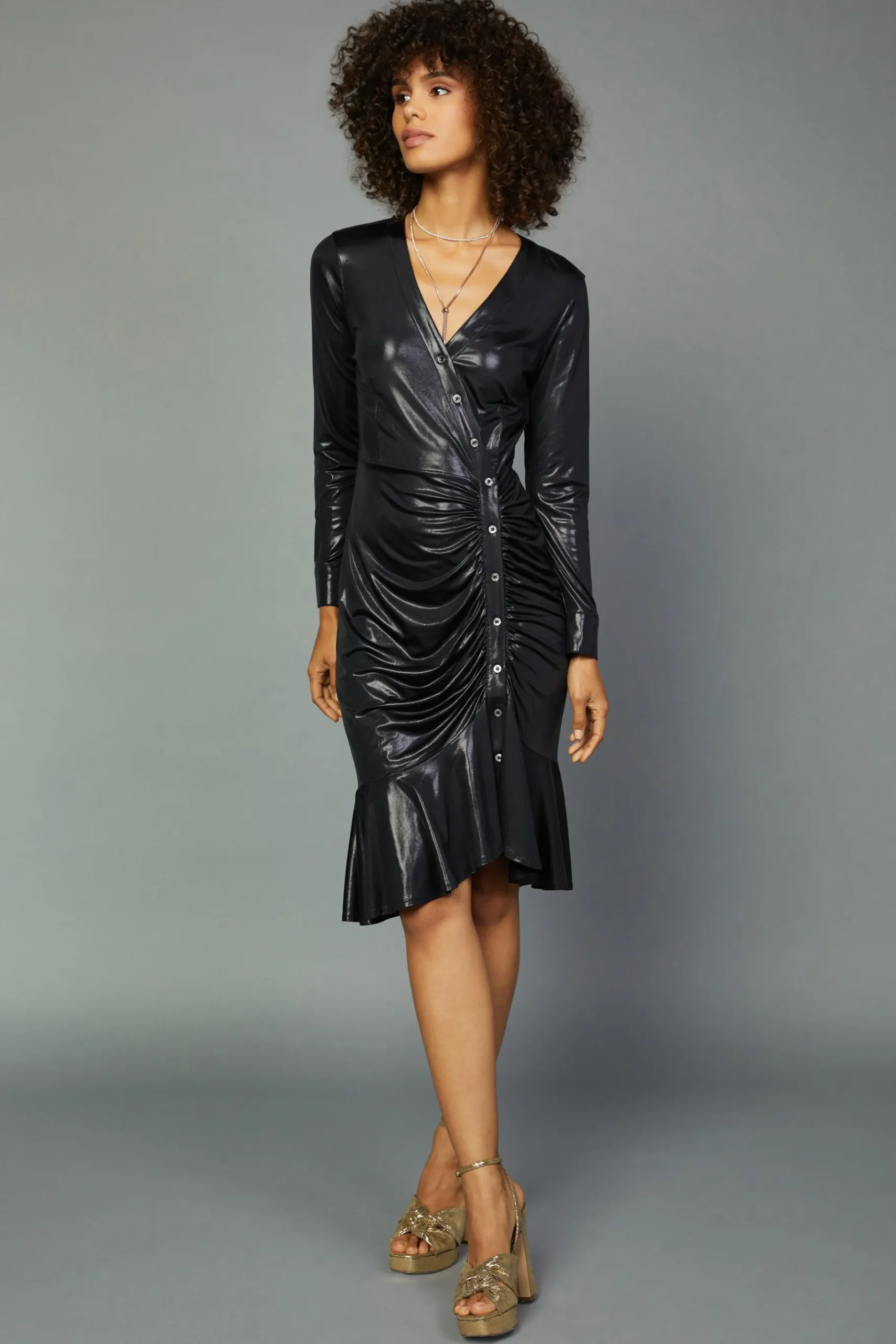 Discount Asymmetrical Button Dress Women Mini Dresses