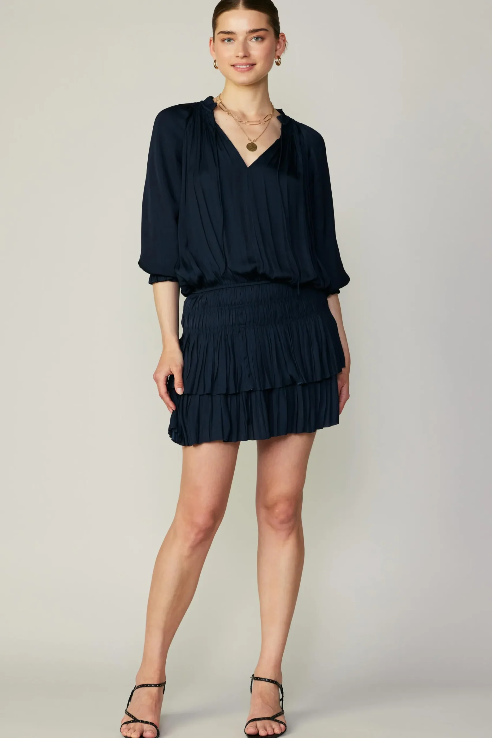 Discount Aurelie Pleated Mini Dress Women Mini Dresses