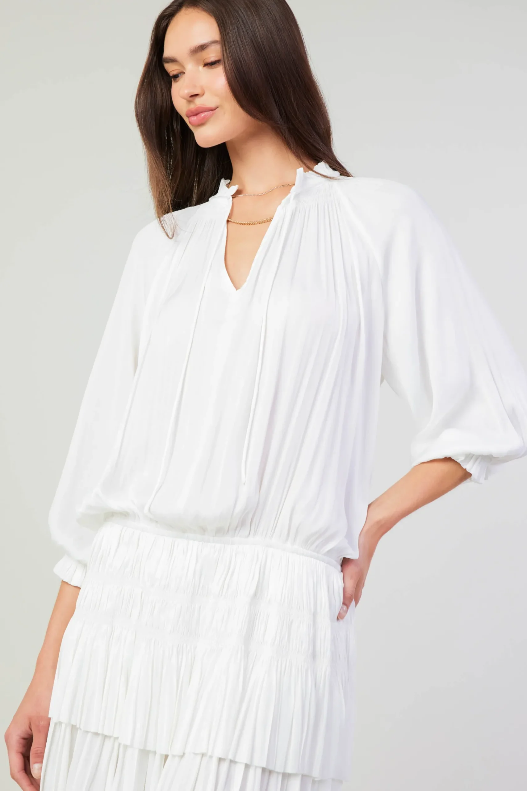Hot Aurelie Pleated Mini Dress Women Mini Dresses