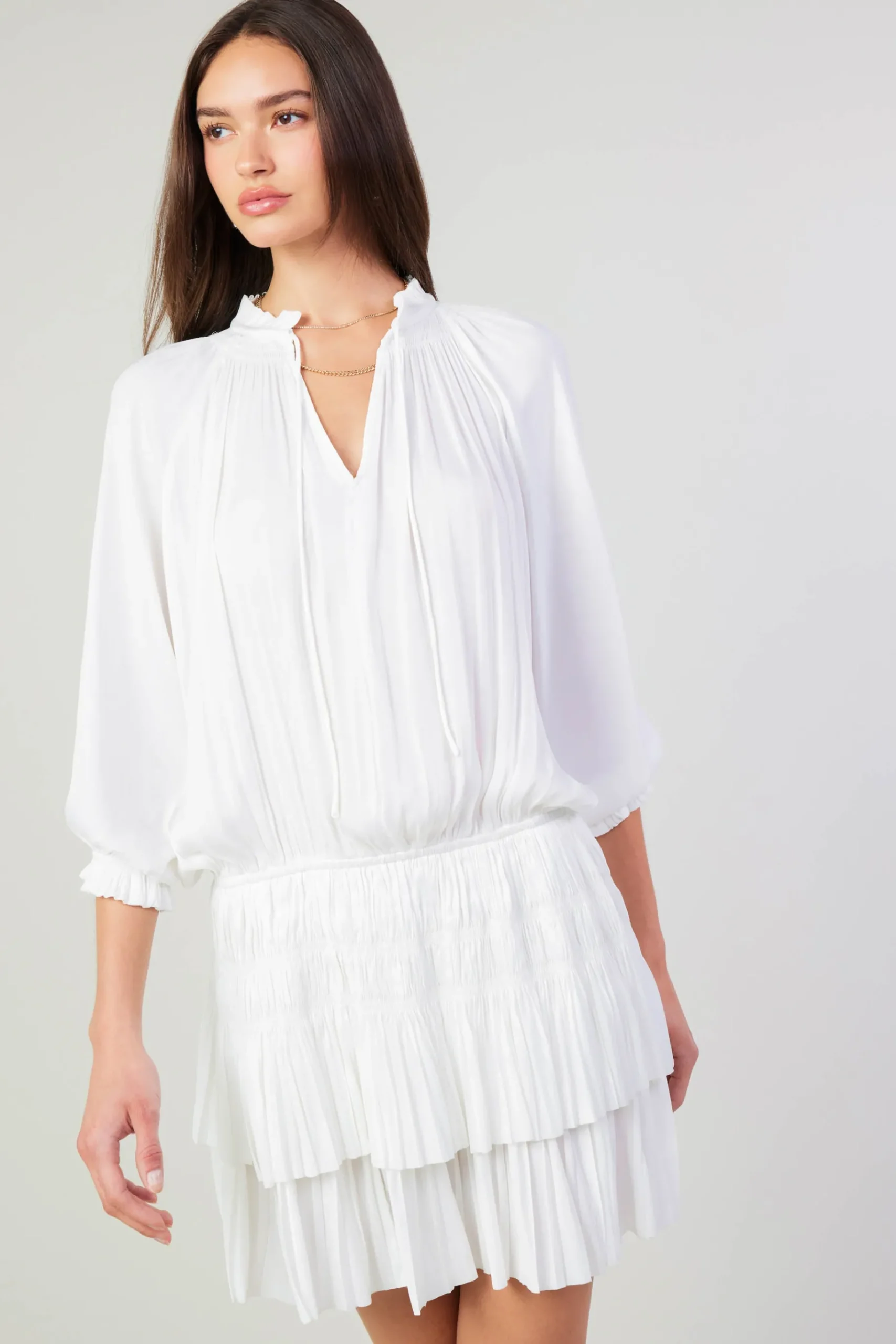 Hot Aurelie Pleated Mini Dress Women Mini Dresses