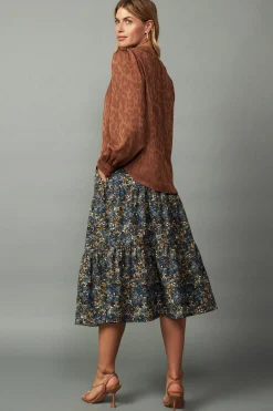 Best Autumn Split Neck Blouse Women Long Sleeve Tops