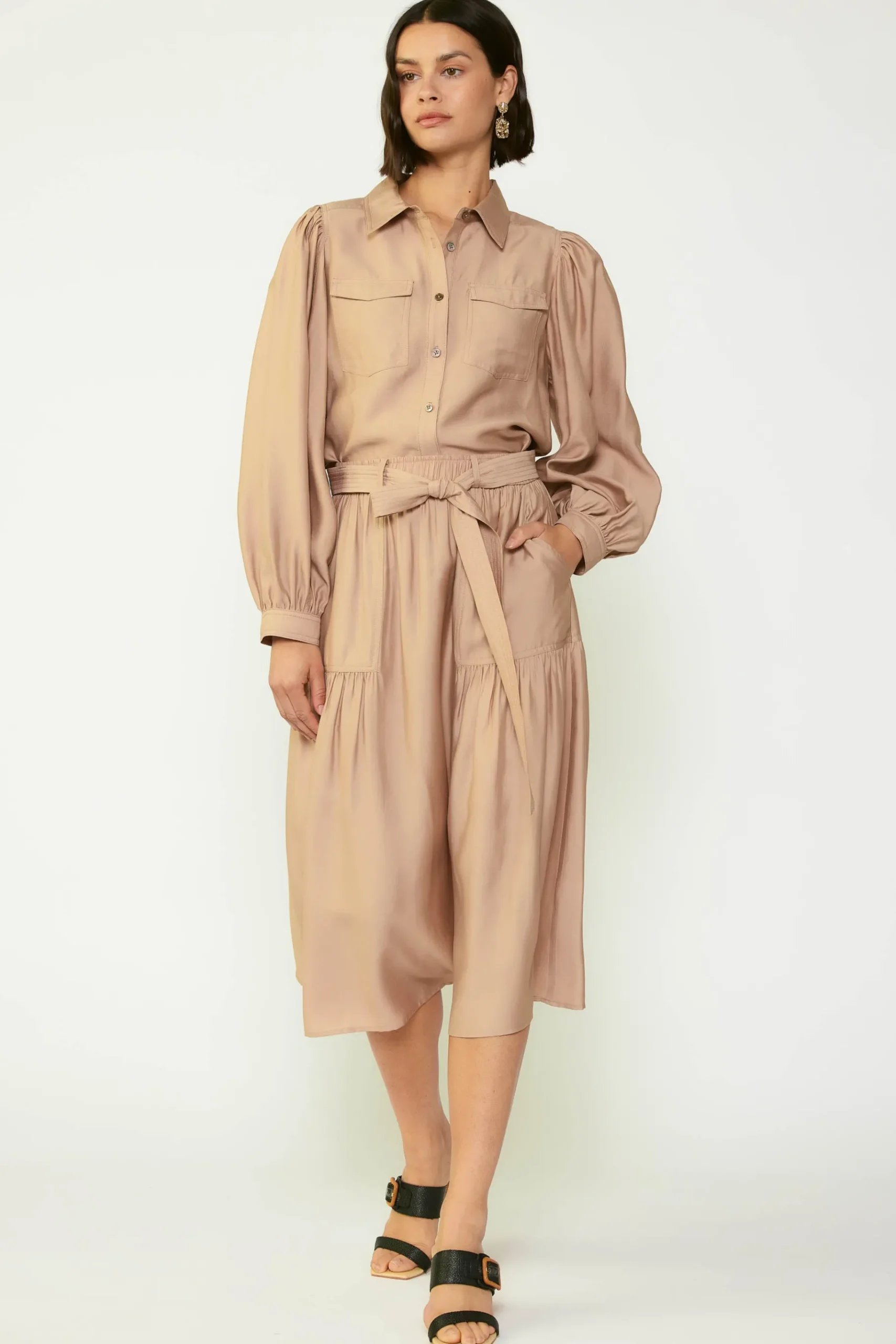 Sale Belted Midi Skirt Women Skirts