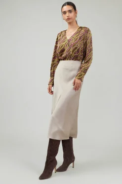 Outlet Bias Midi Skirt Women Skirts