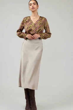 Outlet Bias Midi Skirt Women Skirts