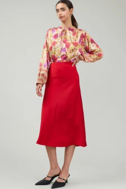 Outlet Bias Midi Skirt Women Skirts