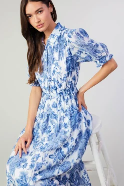 Best Botanical Jacquard Midi Dress Women Midi Dresses