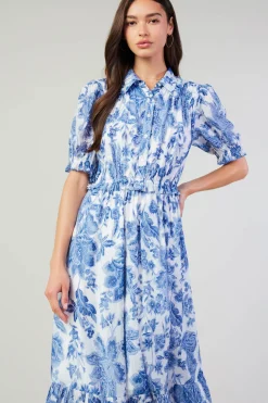 Best Botanical Jacquard Midi Dress Women Midi Dresses