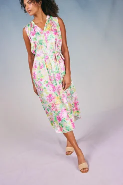 Discount Botanical Watercolor Midi Dress Women Midi Dresses