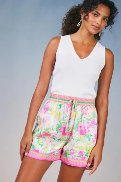 Hot Botanical Watercolor Shorts Women Shorts