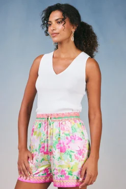 Hot Botanical Watercolor Shorts Women Shorts