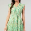 New Briene Pleated Mini Dress Women Mini Dresses