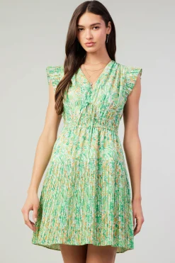 New Briene Pleated Mini Dress Women Mini Dresses