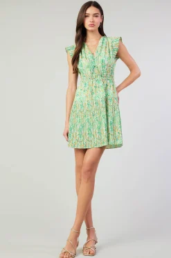 New Briene Pleated Mini Dress Women Mini Dresses