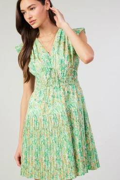 New Briene Pleated Mini Dress Women Mini Dresses