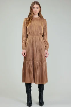 Best Bristol Pleated Midi Dress Women Midi Dresses