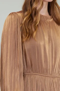 Best Bristol Pleated Midi Dress Women Midi Dresses