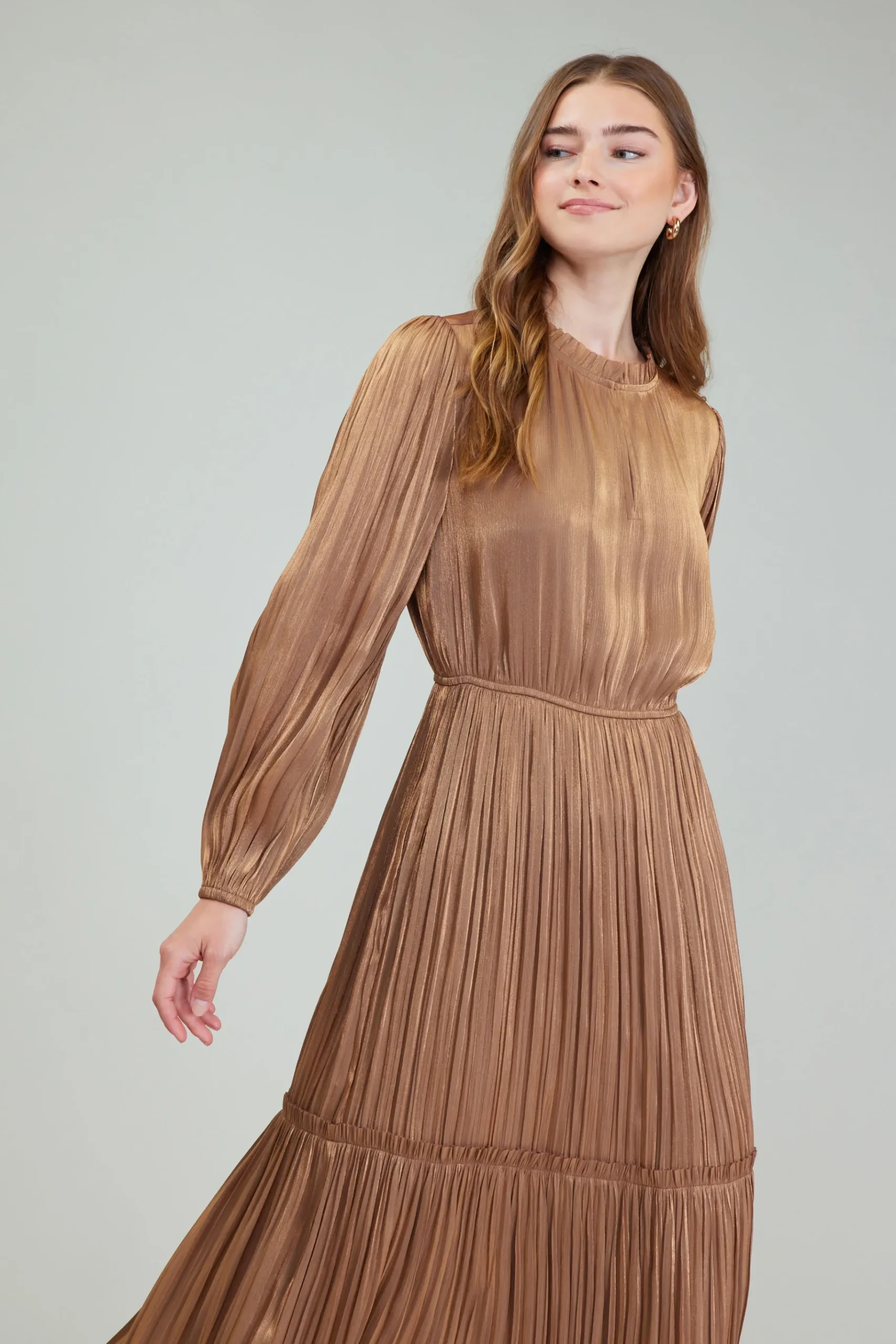 Best Bristol Pleated Midi Dress Women Midi Dresses