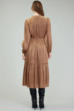 Best Bristol Pleated Midi Dress Women Midi Dresses