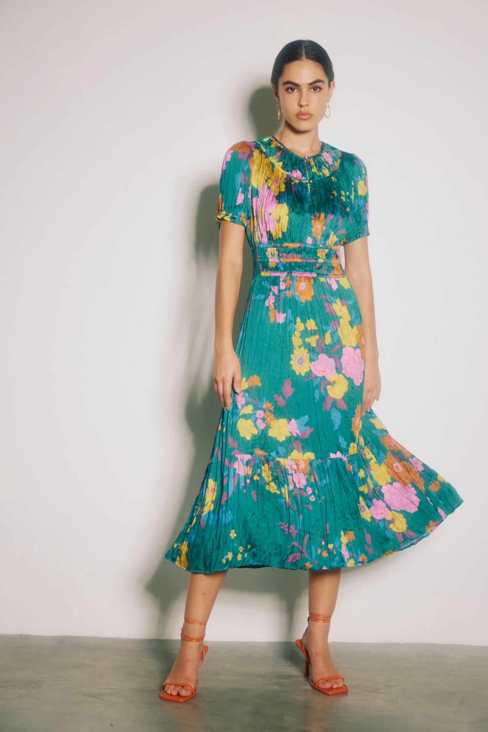 Fashion Brooklyn Floral Midi Dress Women Midi Dresses