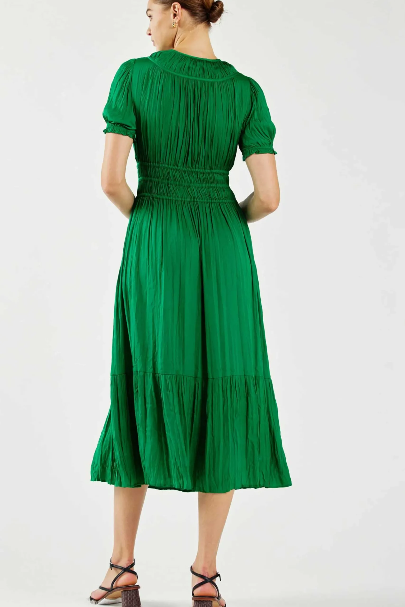 Hot Brooklyn Pleated Midi Dress Women Midi Dresses