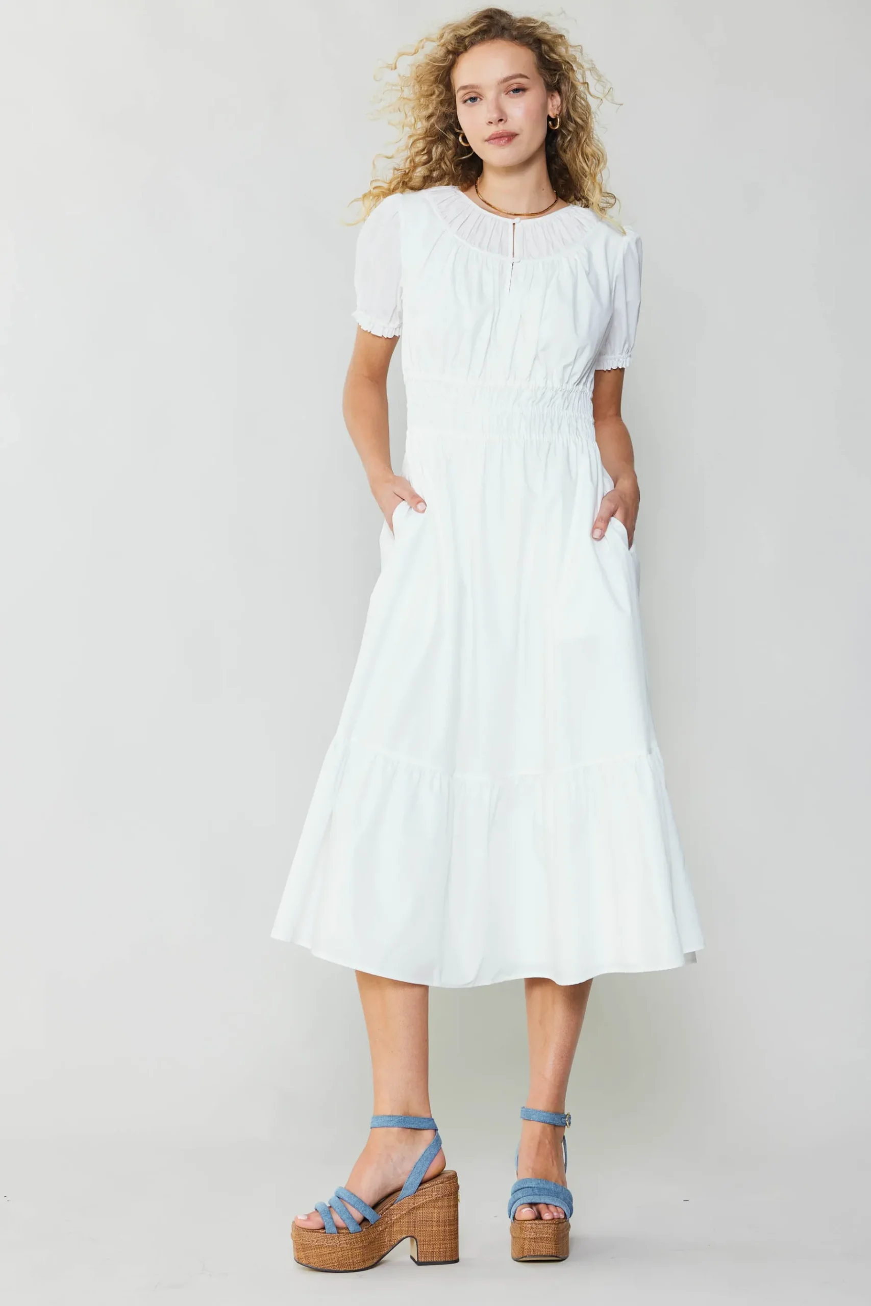 Outlet Brooklyn Poplin Midi Dress Women Midi Dresses