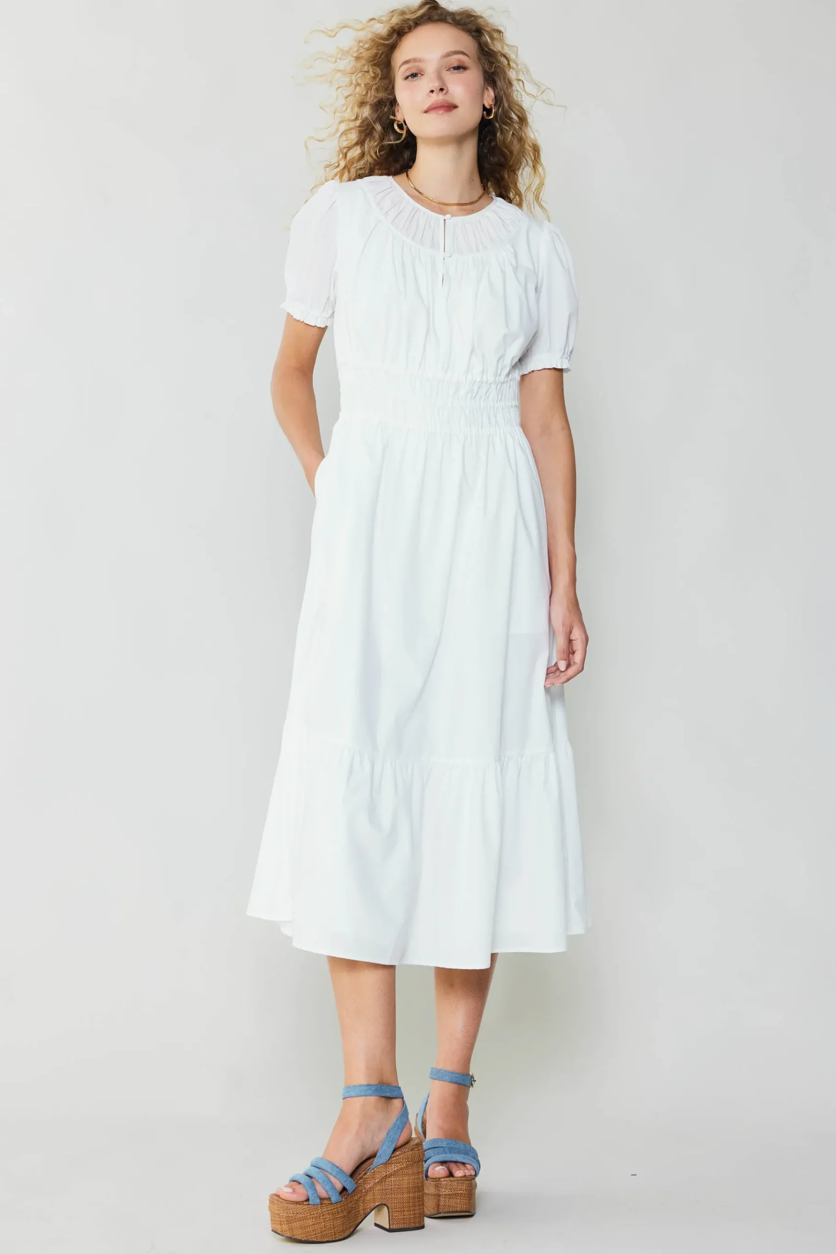 Outlet Brooklyn Poplin Midi Dress Women Midi Dresses