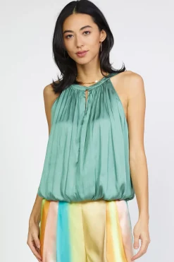 Clearance Bubble Hem Blouse Women Sleeveless Tops