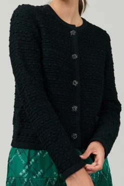 New Button Up Tweed Cardigan Women Cardigans