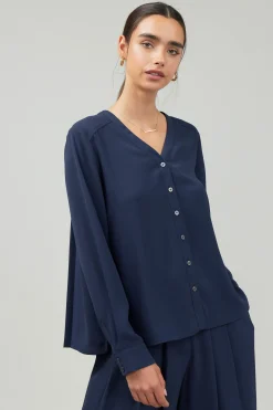 Online Buttondown Blouse Women Long Sleeve Tops