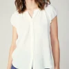 Discount Buttoned Cotton Blouse Women Sleeveless Tops
