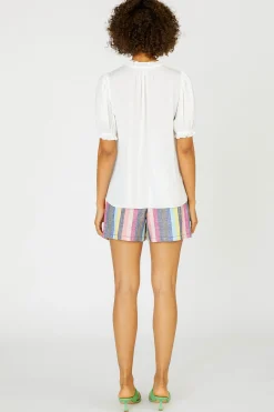 New Camelia Ruffled Blouse Women Short Sleeve Tops