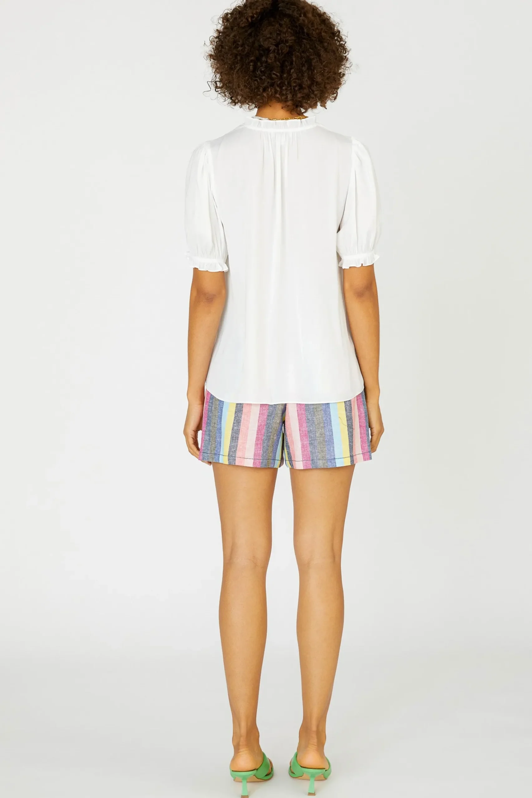 New Camelia Ruffled Blouse Women Short Sleeve Tops