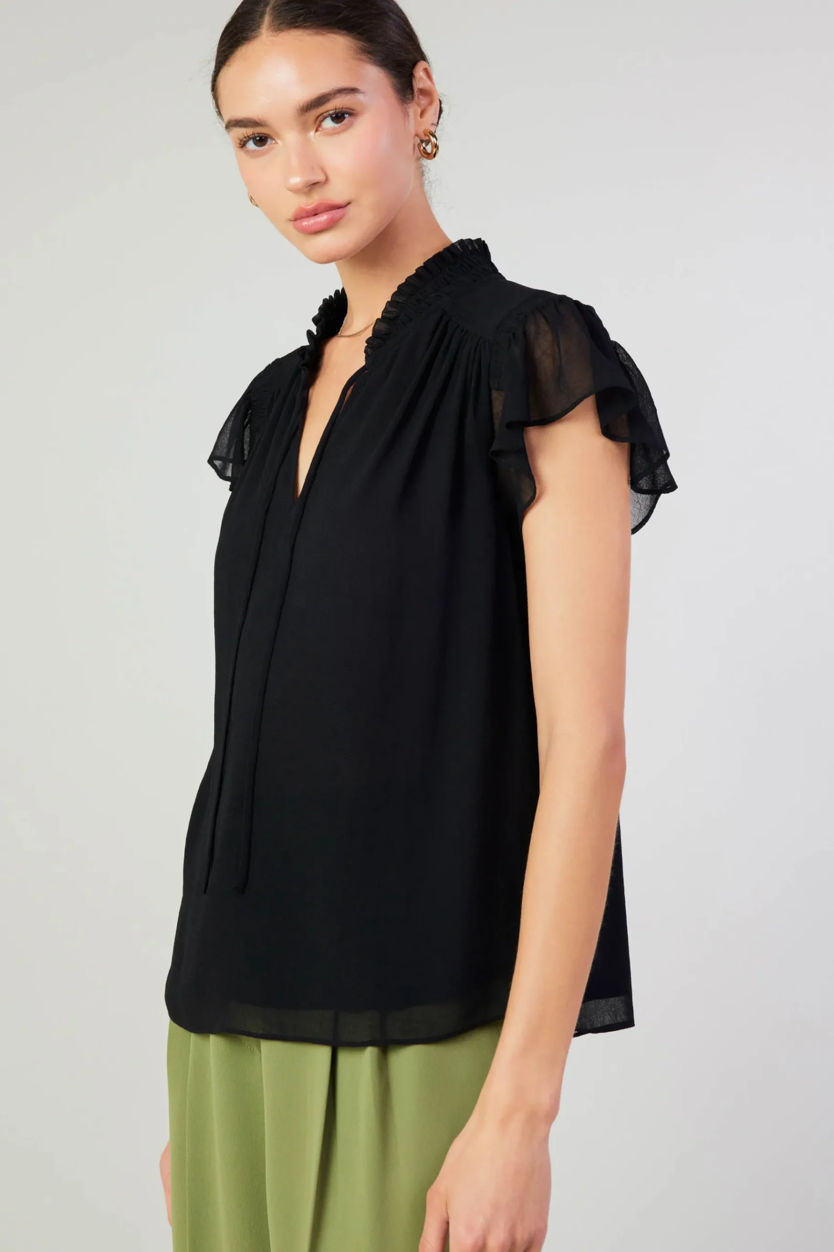 Online Cap Sleeve Blouse Women Short Sleeve Tops