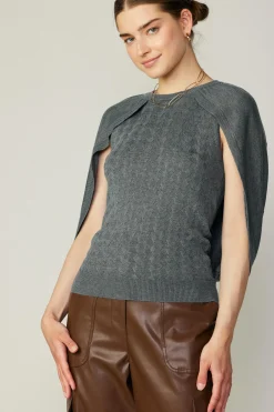 Clearance Cape Layered Sweater Top Women Sweaters