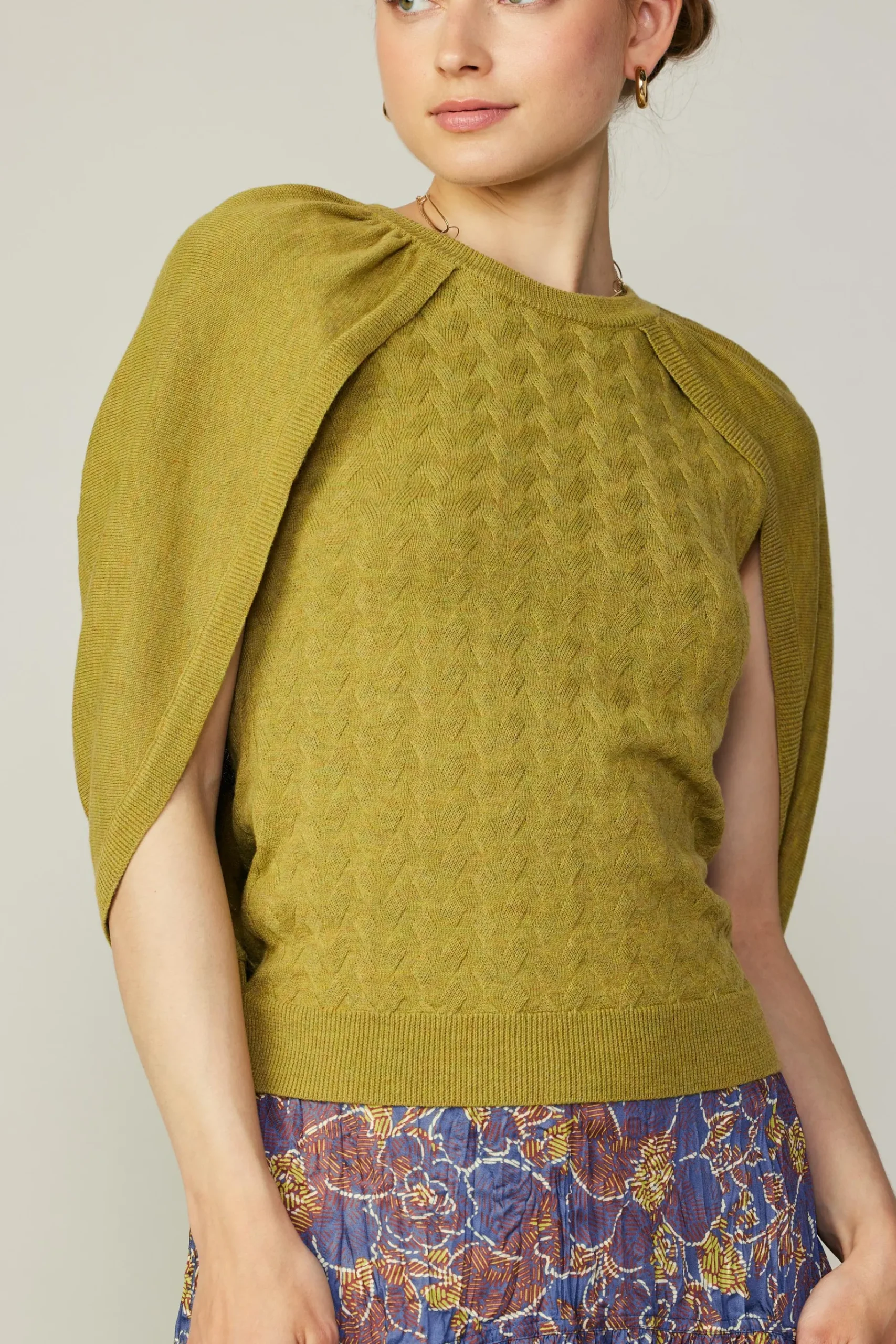 Outlet Cape Layered Sweater Top Women Sweaters
