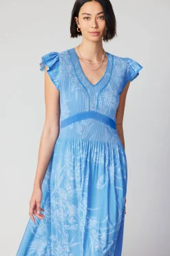 New Carolina Pleated Skirt Midi Dress Women Midi Dresses