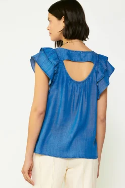 Discount Back Cutout Top Women Sleeveless Tops | Short Sleeve Tops
