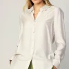Sale Collared Button Down Shirt Women Long Sleeve Tops