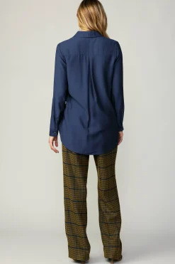 Online Collared Button Down Shirt Women Long Sleeve Tops