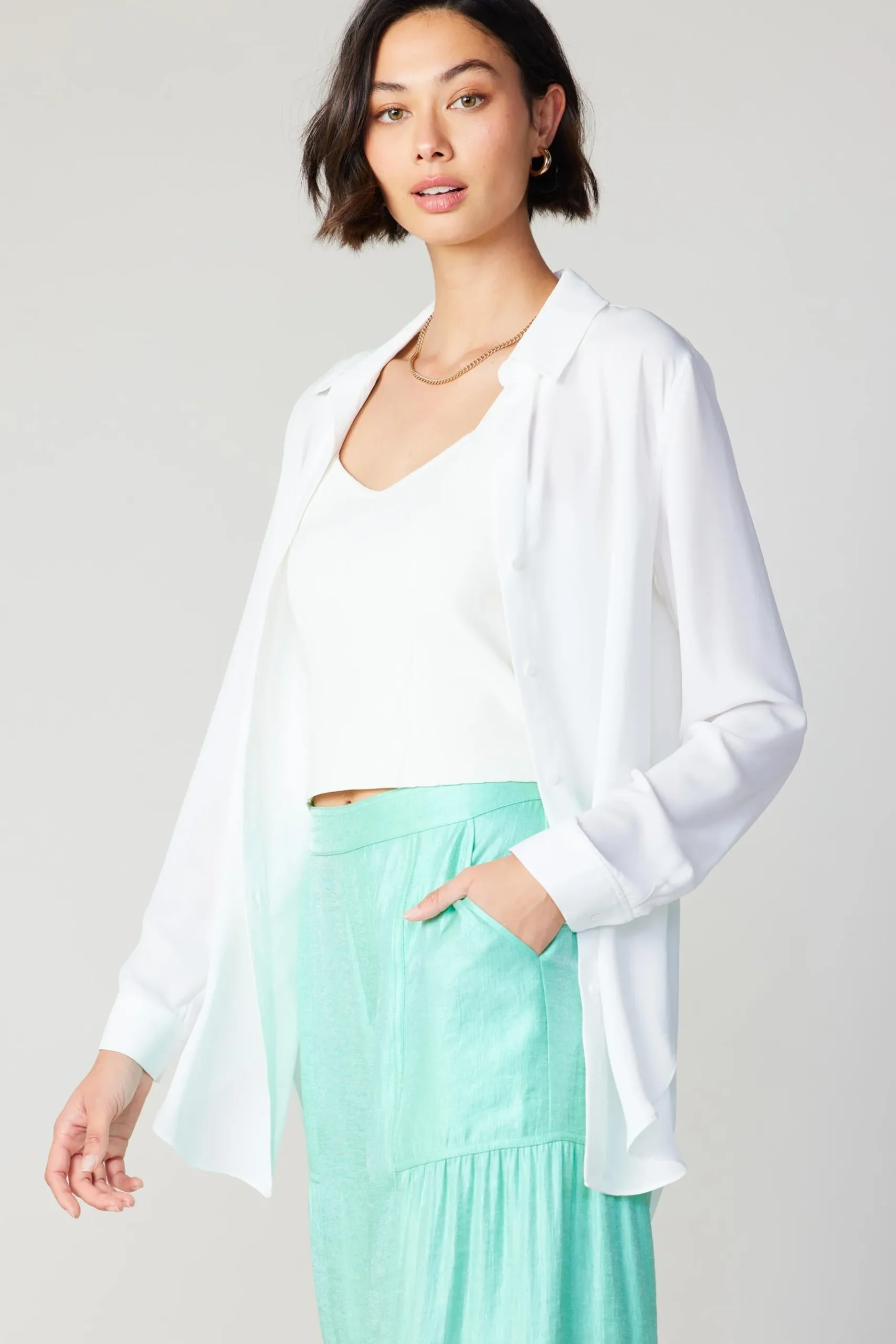 Hot Collared Buttondown Shirt Women Long Sleeve Tops