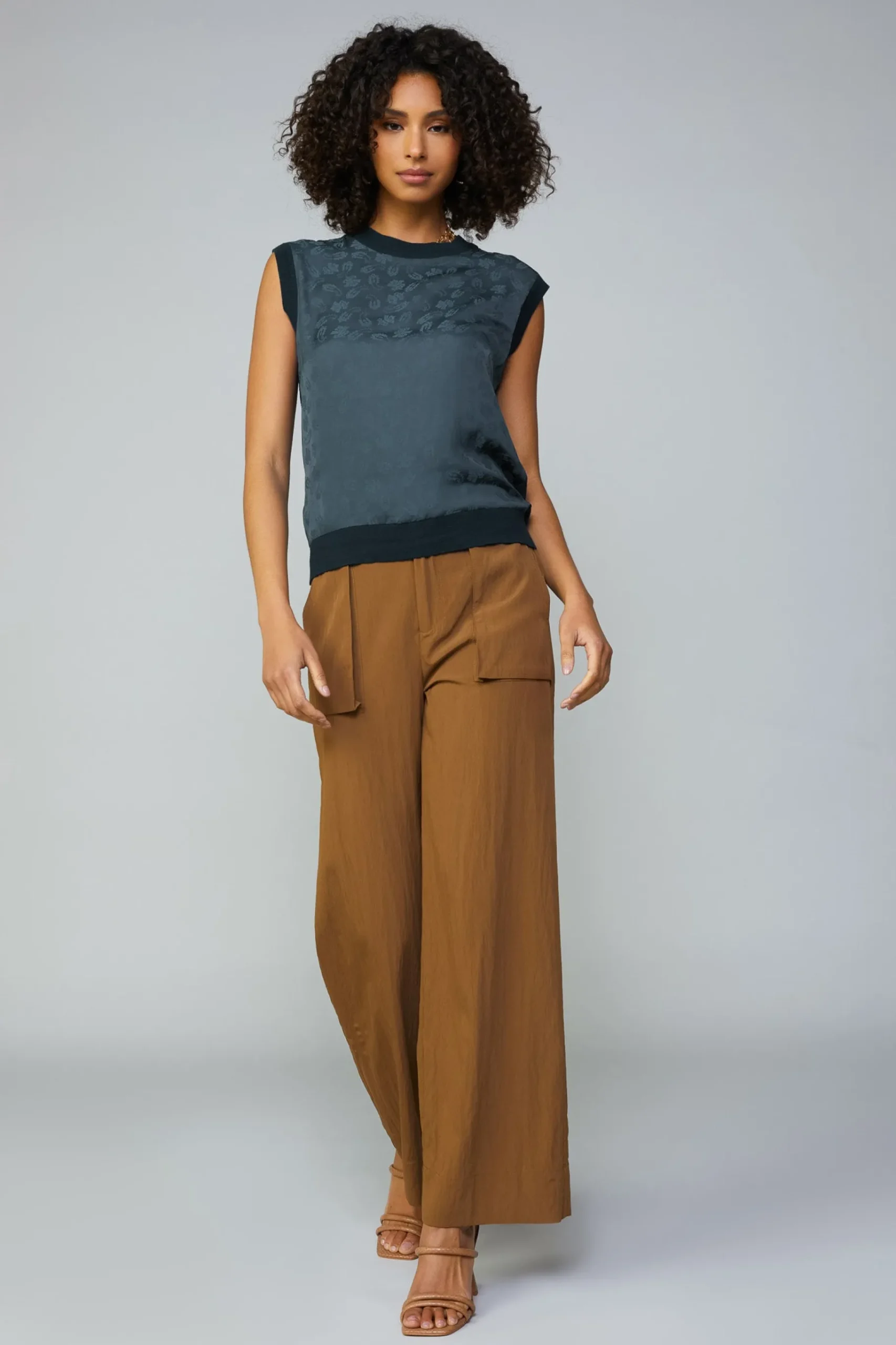 Sale Contrast Crewneck Top Women Sleeveless Tops | Sweaters