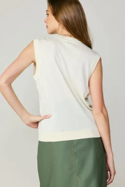 Online Contrast Crewneck Top Women Sleeveless Tops | Sweaters