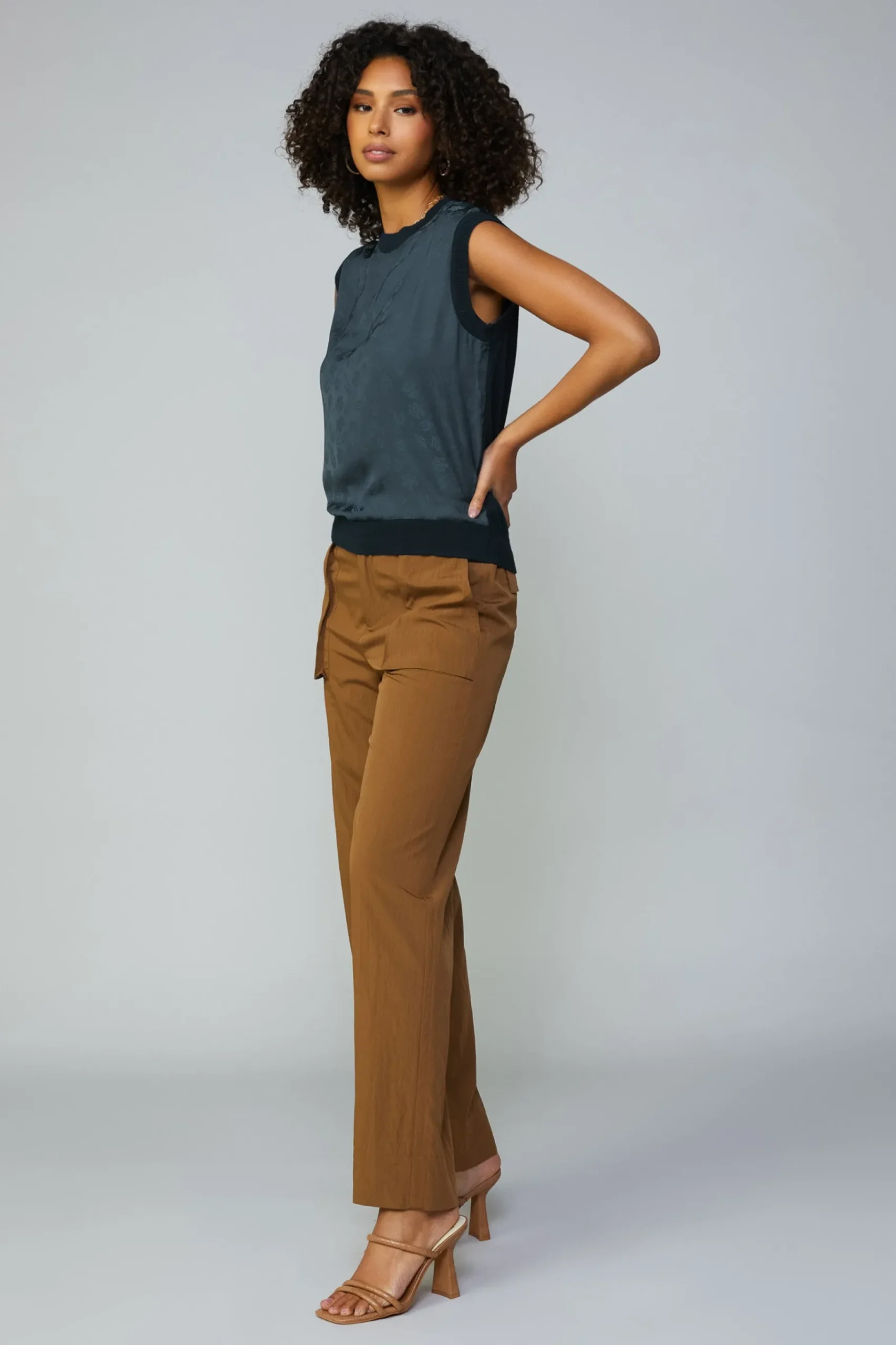 Sale Contrast Crewneck Top Women Sleeveless Tops | Sweaters
