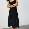 Best Contrast Lace Knit Dress Women Knitwear | Midi Dresses